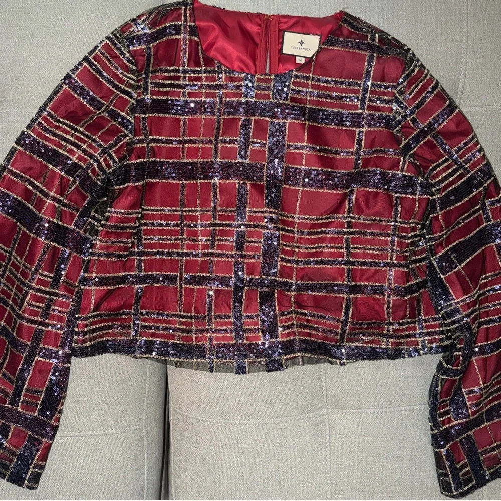 TUCKERNUCK Sequin Plaid Maxine Top + Sequin Plaid Meg Skirt SET small/medium
